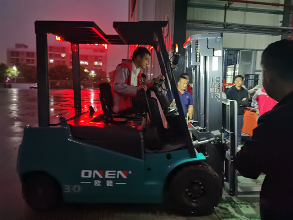 Forklift driving