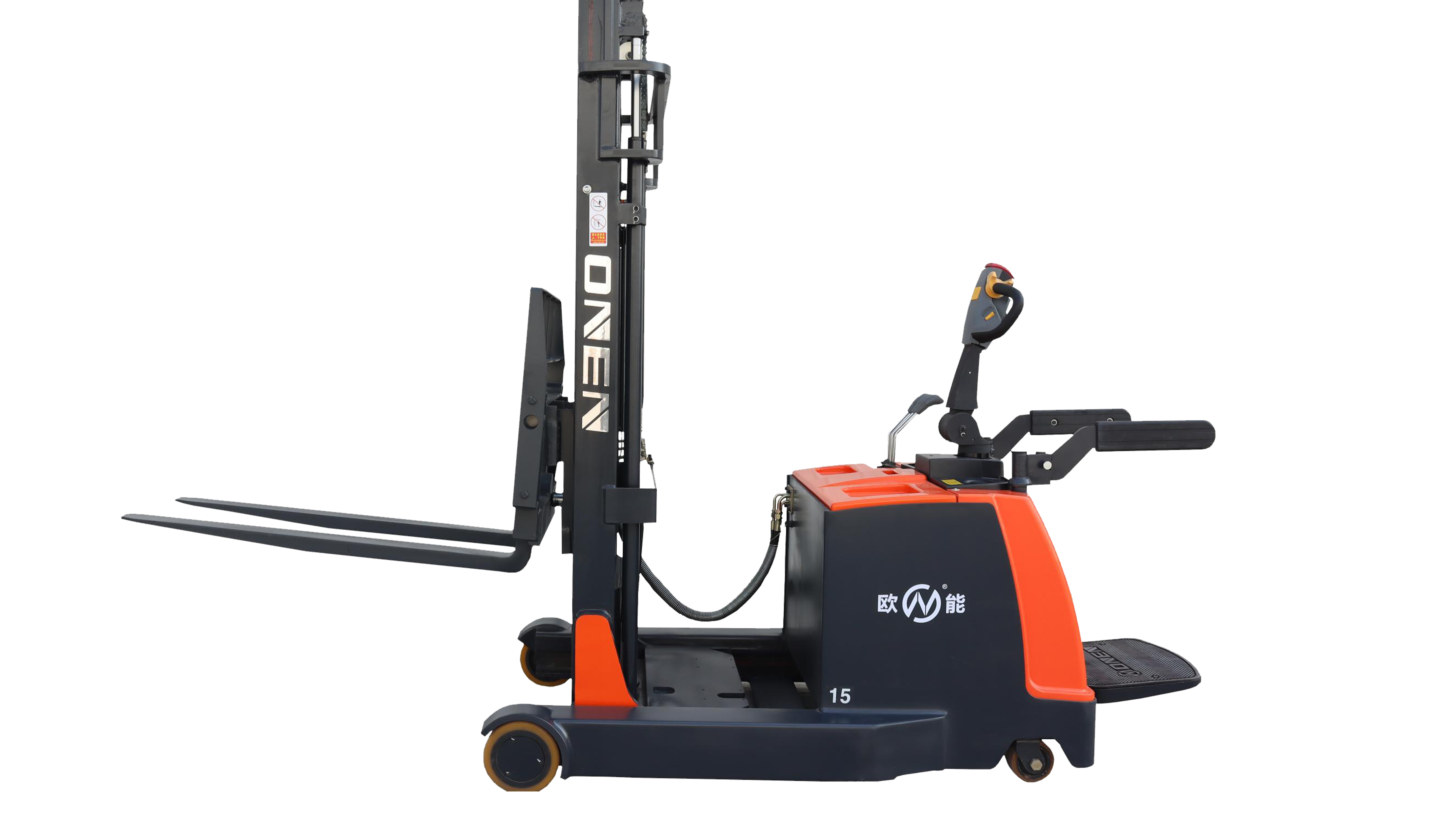 CQD-A STAND-ON ELECTRIC REACH FORKLIFT