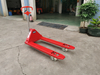 Ergonomic hand pallet truck red handle nylon wheels fork entry manual jack material handling