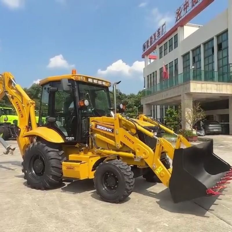 Construction excavator loader front shovel rear backhoe heavy duty equipment factory display
